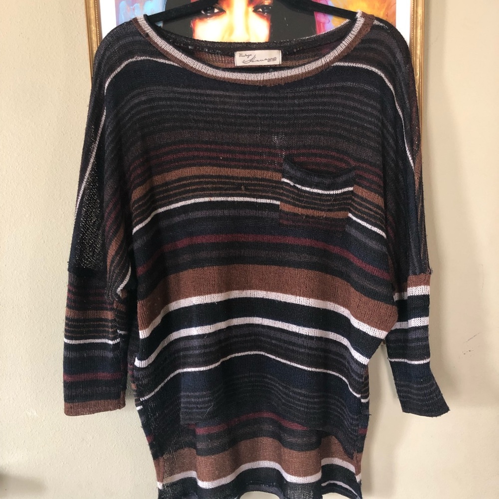 Hi low striped vintage Havana sweater